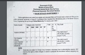 BSF SI Engineer Notification