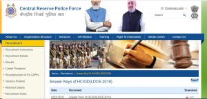 CRPF Answer Key 2023 Notification