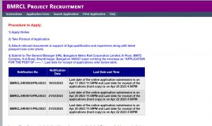 BMRCL Recruitment 2023 Notification