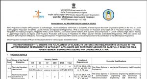 ISRO IPRC Recruitment 2023 Notification