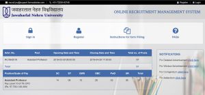 JNU Recruitment 2023 Notification