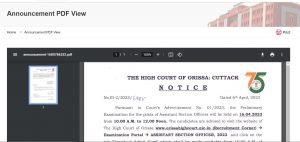 Odisha High Court ASO Exam Date 2023 Out