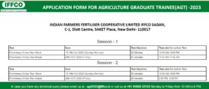 IFFCO AGT Prelims Exam Date 2023 Out