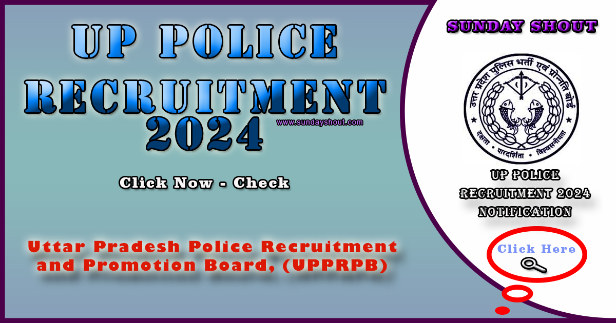 UP Police Recruitment 2024 Notification | Apply Online for Various 62424 Posts, Check Eligibility, Salary, More Info Click on Sunday Shout.