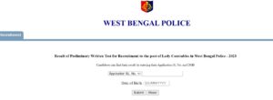 WBP Constable Recruitment 2024 Out