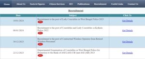 WBP Constable Recruitment 2024 Out
